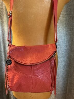 The Sak Red Leather Crossbody with Stud Accents and Tassel
